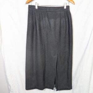 Vintage 80's Women’s Sag Harbor Wool Maxi Skirt Lined Black Classic Career Sz 14